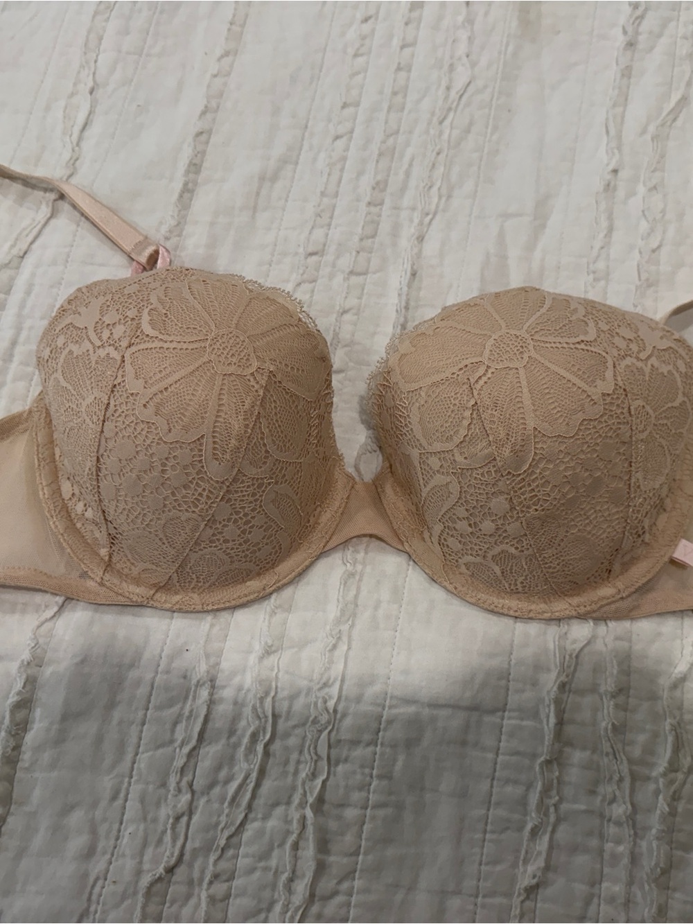 Nude Lace Lined-Demi Bra - Women's Intimates